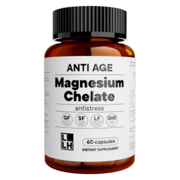 LLH, Магний (бисглицинат), вегетарианские капсулы, 60 шт.