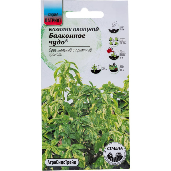 Базилик Агросидстрейд Балконное чудо ПАТРИОТ 129113