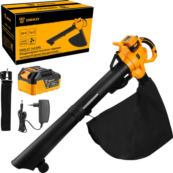 Садовая аккумуляторная бесщеточная воздуходувка - пылесос DEKO DKBL22 063-4522