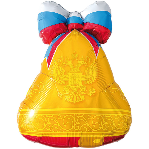 Шар (30"/76 см) Фигура, Колокольчик, Триколор, 1 шт. в уп.