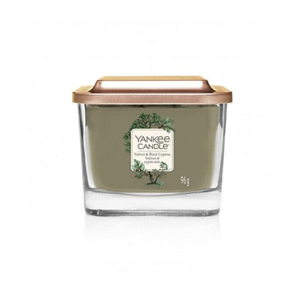 YANKEE CANDLE Ароматическая свеча small square Vetiver & Black Cypress 96