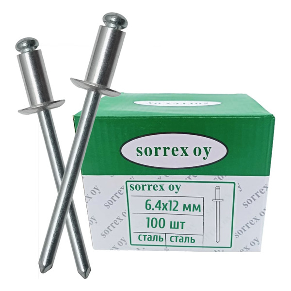 Вытяжная заклепка SORREX 6.4х12 100 шт. SSD 64120 100