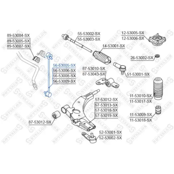 Тяга стабилизатора STELLOX 56-53005-SX