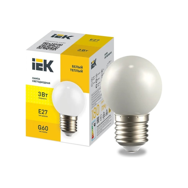 Декоративная светодиодная лампа IEK Lighting LLE-G60-3-230-WW-E27