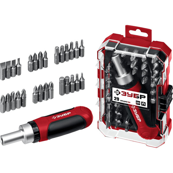Набор отвертка с насадками ЗУБР Мастер 29 25040