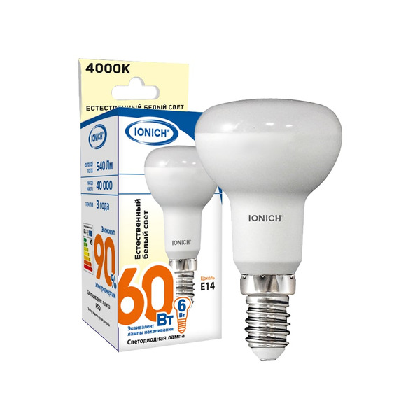 Светодиодная лампа акцентного освещения IONICH ILED-SMD2835-R50-6-540-230-4-E14 0169 1527