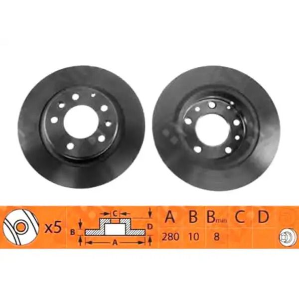 Тормозной диск NIBK RN1208 полный задняя ось