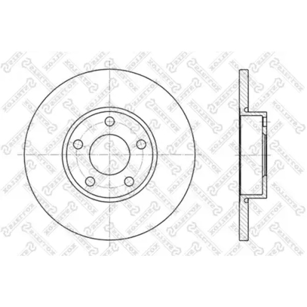 Тормозной диск STELLOX 6020-4742-SX невентилируемый передняя ось