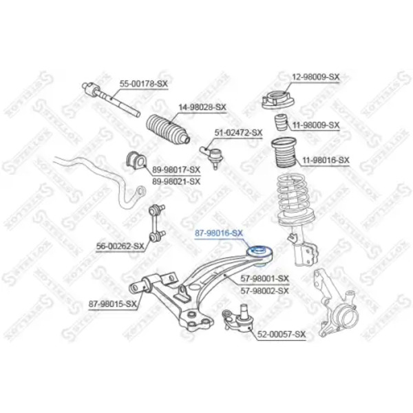 сайлентблок рычага зад.! Toyota Camry 91-01 87-98016-SX STELLOX