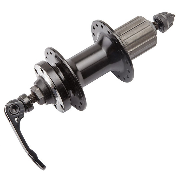 Втулка WZ задняя, алюминиевая, под диск 6 болтов, под кассету 8/10, на эксцентрике, 32, черная, WZ-A282RQ black-32