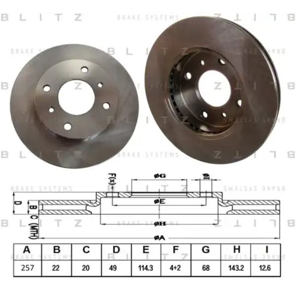 Тормозной диск BLITZ BS0132