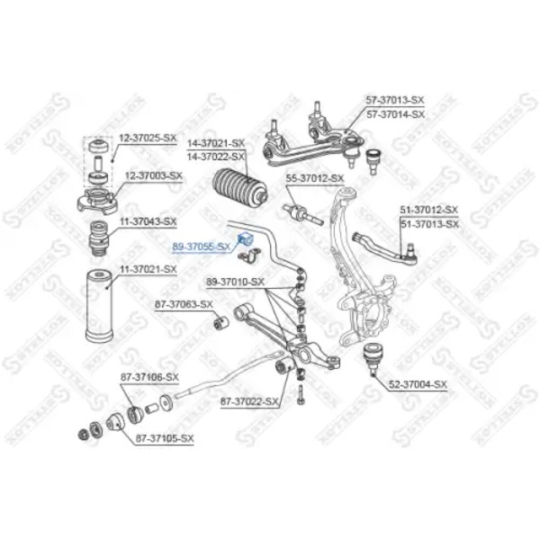 втулка стабилизатора переднего центральная! d30 Honda Shattle/Odyssey RA 95-01 89-37055-SX STELLOX