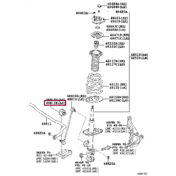 втулка стабилизатора! переднего левая Toyota Corolla Ade150/Nde150 06-13 4881502140 TOYOTA / LEXUS