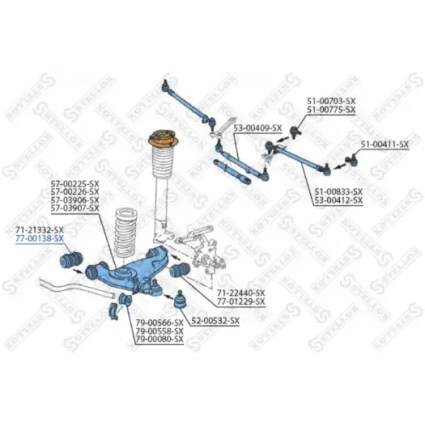 сайлентблок рычага! МВ W124 all 85-95/W201 88-93 77-00138-SX STELLOX