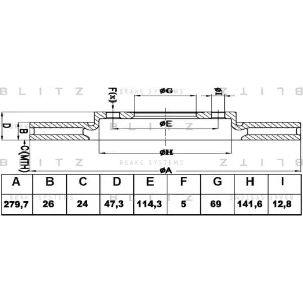 Тормозной диск BLITZ BS0281