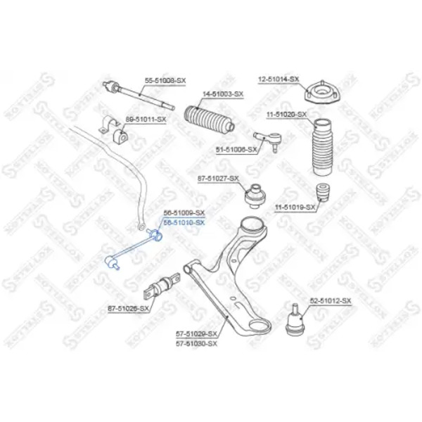 Тяга стабилизатора STELLOX 56-51010-SX