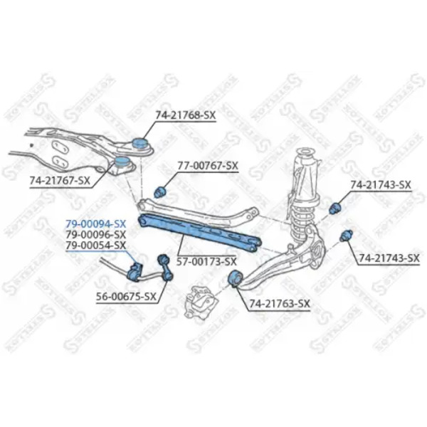 втулка стабилизатора заднего! d15 Opel Vectra 1.8/2.0/1.7TD/2.0DTi 95> 79-00094-SX STELLOX
