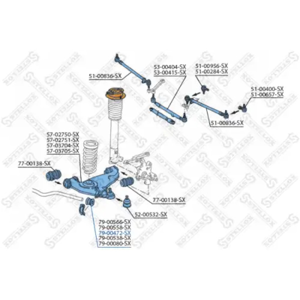 втулка стабилизатора переднего наружная! d22.5 MB T124 2.0-3.0/2.0TD