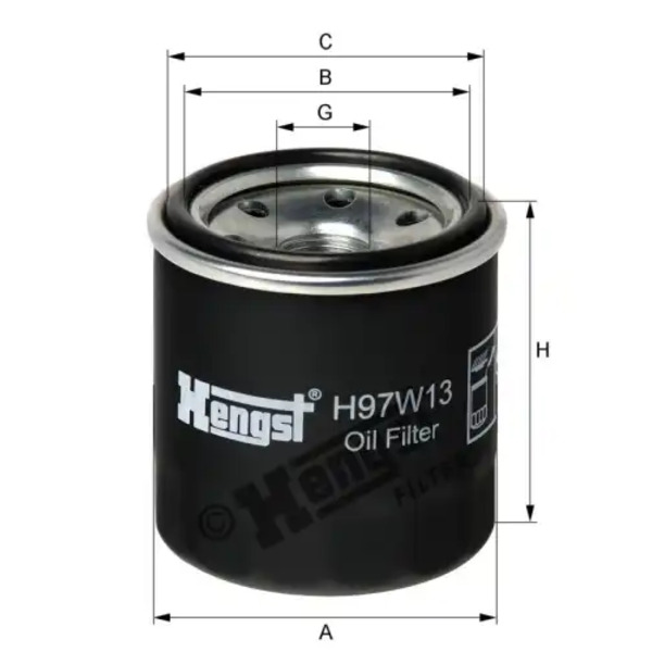 Фильтр масляный HENGST H97W13 Suzuki Swift/Baleno 1.0-1.6 83>