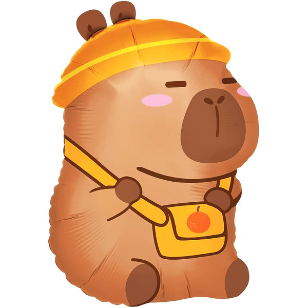 Шар (22"/56 см) Фигура, Капибара с сумочкой, 1 шт. в уп.