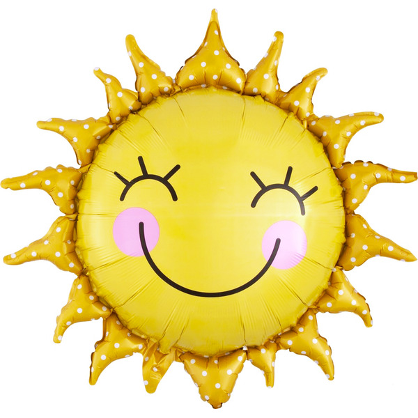 Шар (26"/66 см) Фигура, Солнце, Золото, 1 шт. в уп.