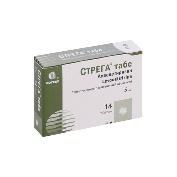 Стрега табс 5 мг, 14 шт, таблетки покрытые пленочной оболочкой