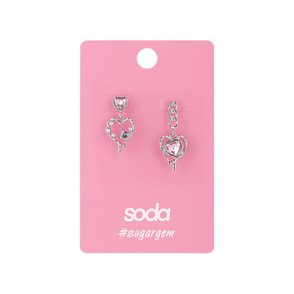 SODA Серьги Asymmetric Hearts