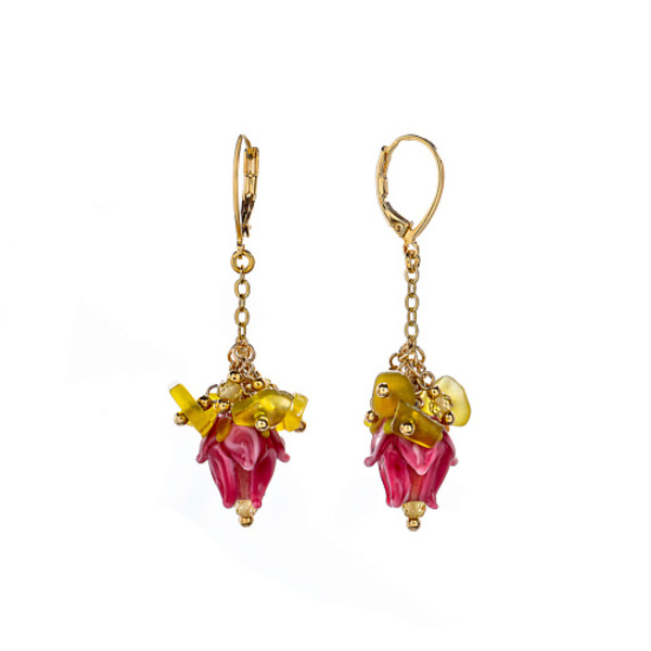 LANZEROTTI Серьги Lanzerotti, Alhambra, с муранским стеклом, жадом и шпинелью