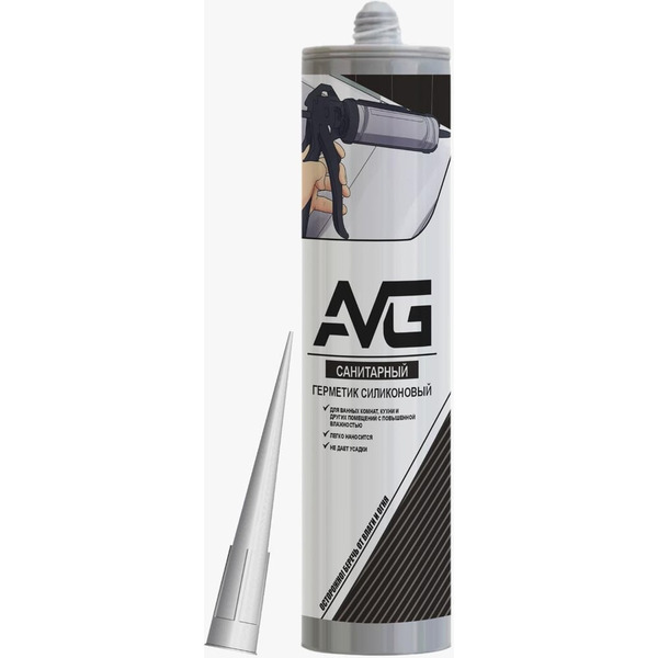 Силиконовый санитарный герметик AVG Санитарный белый
