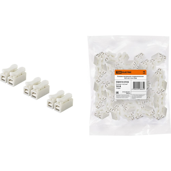 Пружинная клемма соединительная TDM ELECTRIC КСП-2P SQ0510-0102