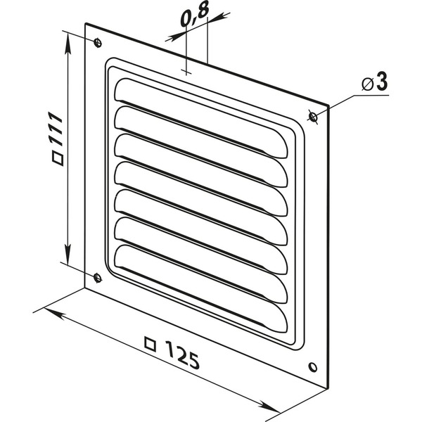 Решетка металлическая РВС РВМ 125с 10225561