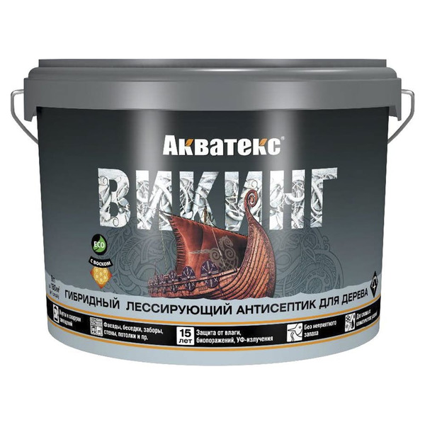 Лессирующий антисептик для дерева АКВАТЕКС Викинг 65091 272531