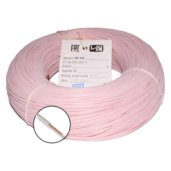 Термостойкий монтажный провод ПРОВОДНИК МГТФ 1x1.5 мм2, 500м OZ70579L500