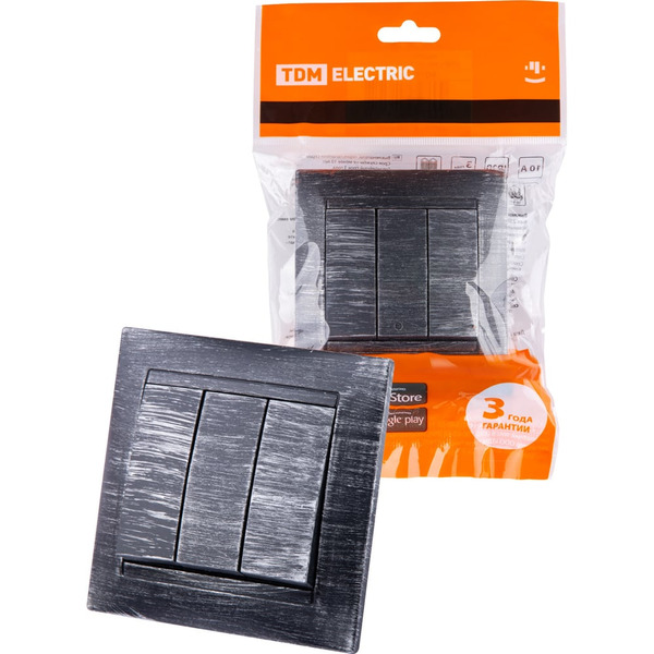 Трехклавишный выключатель TDM ELECTRIC Лама SQ1815-0645