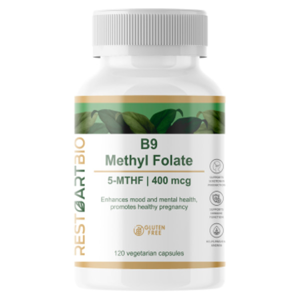 RestartBio, Витамин В9 (метилфолат), капсулы, 120 шт.