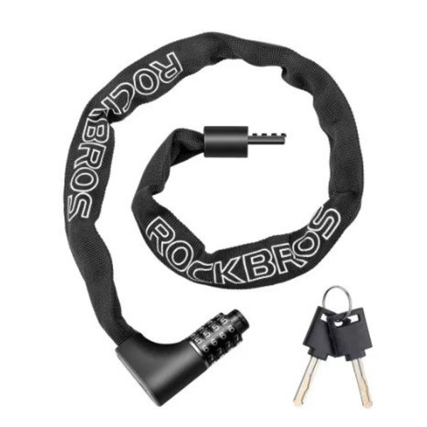 Замок велосипедный Rockbros, 96 см, цепь, черный, RB_3230002001