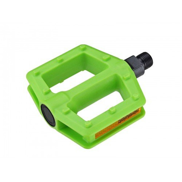 Педали AUTHOR Junior APD-522, пластик, широкие, с отражателями, 93x87x19 см, 300 г, неоново-зеленый, 8-34000905