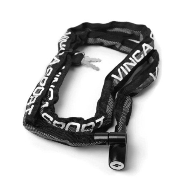 Замок велосипедный Vinca Sport, цепь 4*1200мм, черный, VS 747L black