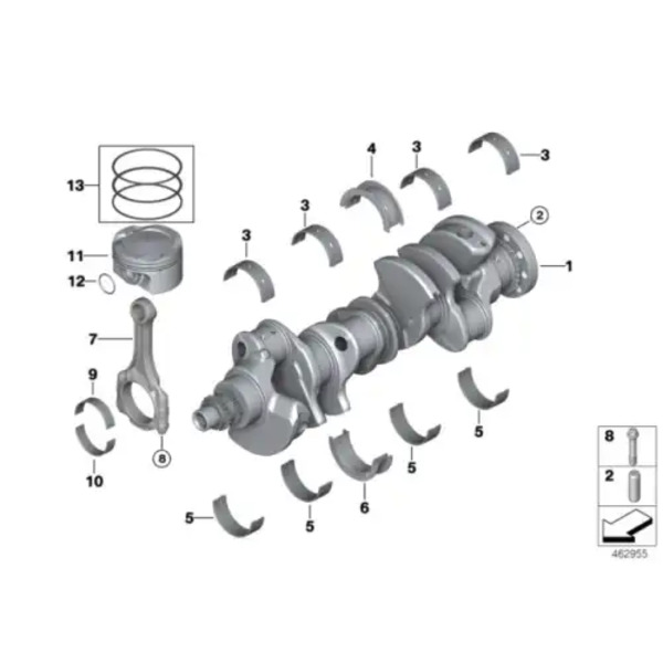 Шатунный болт ! BMW 5" F07 GT, LCI, F10, F11, F90 M5, G30, 6" F06 Gran Coupe, F12, F13, 11 24 7 845 511