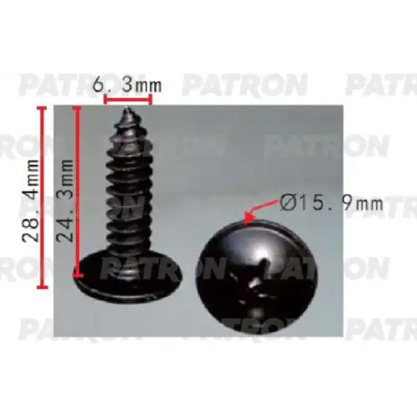 БОЛТ МЕТАЛЛИЧЕСКИЙ HYUNDAI ПРИМЕНЯЕМОСТЬ: ВИНТ С ШИРОКОЙ ГОЛОВКОЙ 6,3X25X16 P37-1547 PATRON