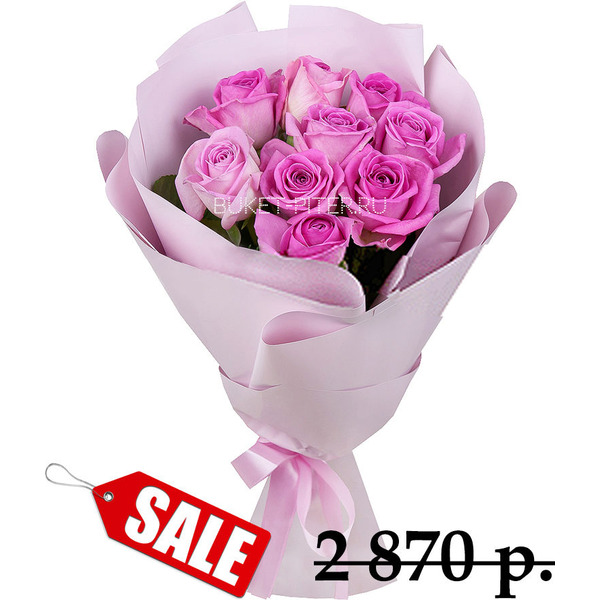Розовые Розы в Матовой Упаковке