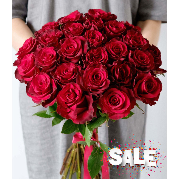 Букет Красных Роз ЭКВАДОР 50см (КРУПНЫЙ БУТОН)