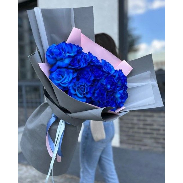 Букет Гигант из Французских Синих Роз