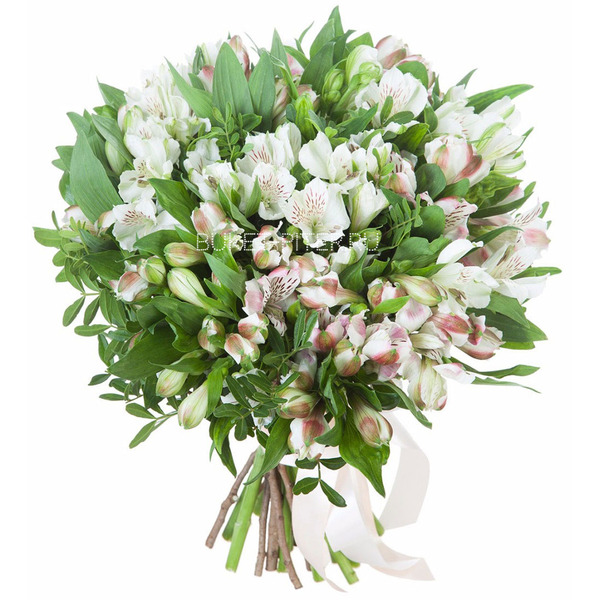 Букет с Белыми Альстромериями