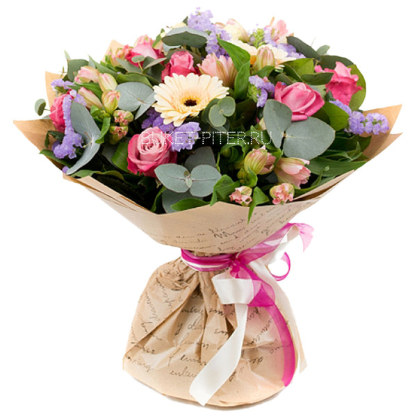 Букет с Розами и Альстромериями
