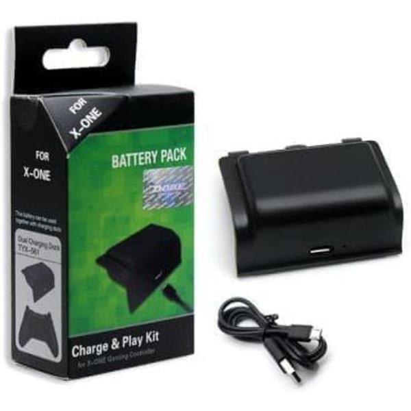 Аккумулятор 400mAh для геймпада XBOX One S/X + зарядный кабель (чёрный)