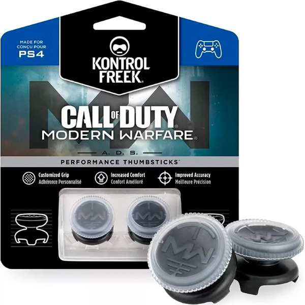 2 высокие накладки на стики KontrolFreek Grips Call of Duty Modern Warfare ADS для геймпада DualShock PS4 (серые)