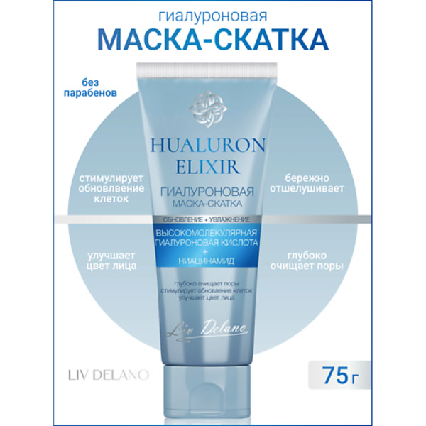 LIV DELANO Гиалуроновая маска - скатка Hyaluron Elixir 75