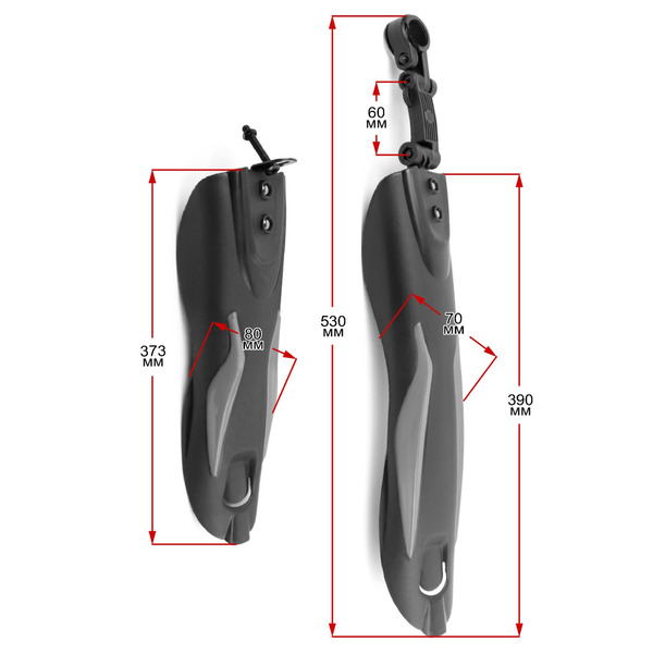 Комплект крыльев велосипедных Vinca Sport, , 20-26", пластиковые, черные с серыми вставками, HN 10-1 black/grey OEM