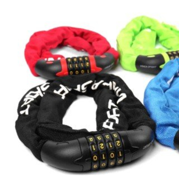 Замок велосипедный Vinca Sport, кодовый, цепь 6*1000мм, красная оплетка, полиэтилен, VS 769 red polybag